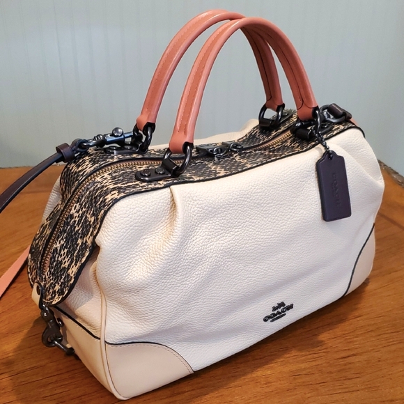 Coach Lane Satchel With Snakeskin - Picture 1 of 16